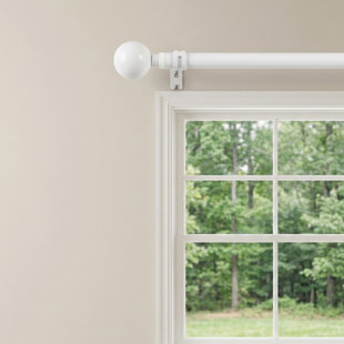 Ensemble de deux tringles à rideaux latérales ECOMCGEIO de 12 à 20 po de diamètre, 1 po de diamètre, finition blanche avec extrémités décoratives, très résistant pour les fenêtres ou les portes