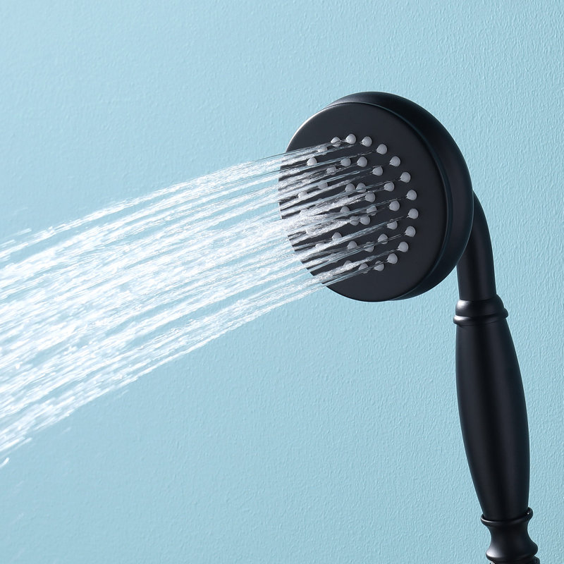 Robinet de douche avec valve brute, Noir mat