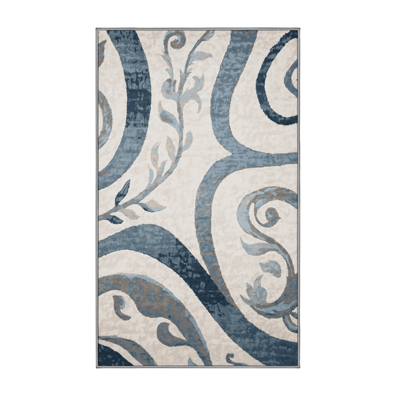 Tapis gris lavable à la machine, Rectangle 4 pi x 6 pi