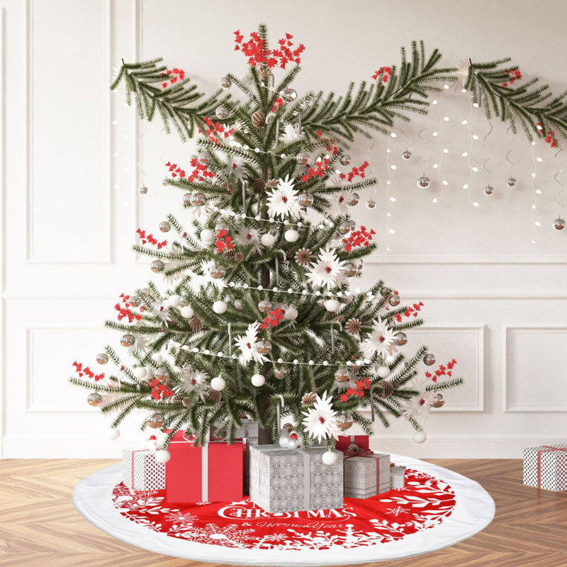 Jupe d'arbre de Noël, jupe d'arbre de Noël Merry Christmas, robuste et durable, facile à installer