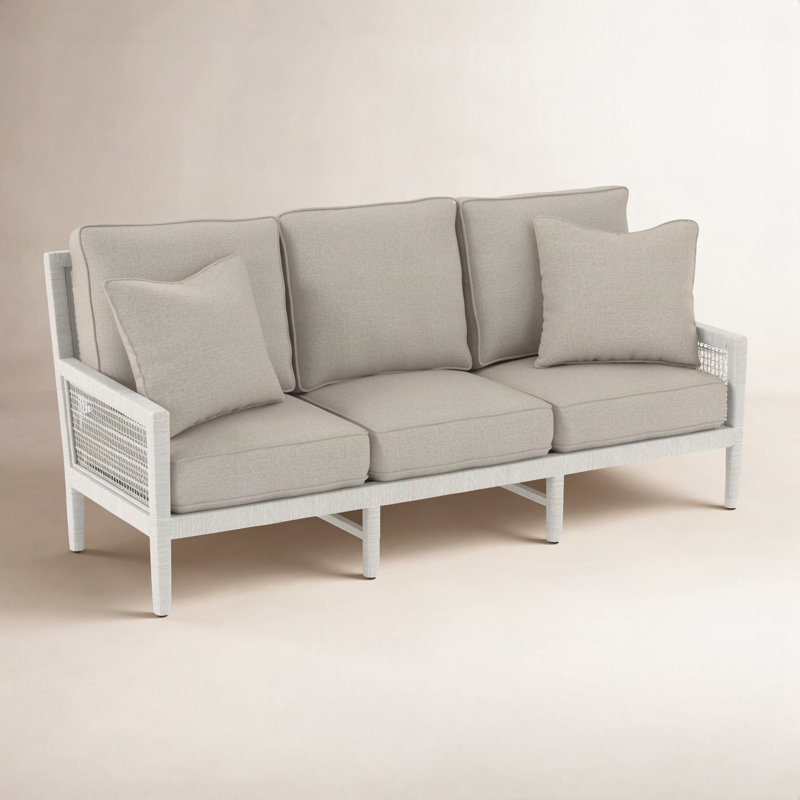 Harper 76'' Sofa, Brown Geometric, 0456-33, Bisque