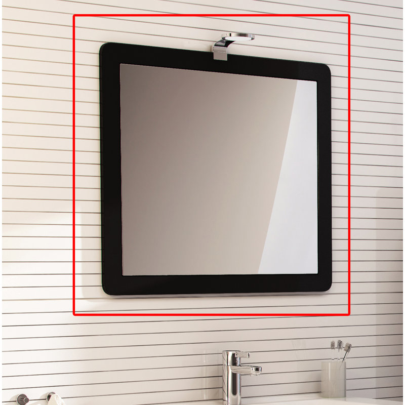 Mcduff Glass Flat Wall Mirror, Black HG