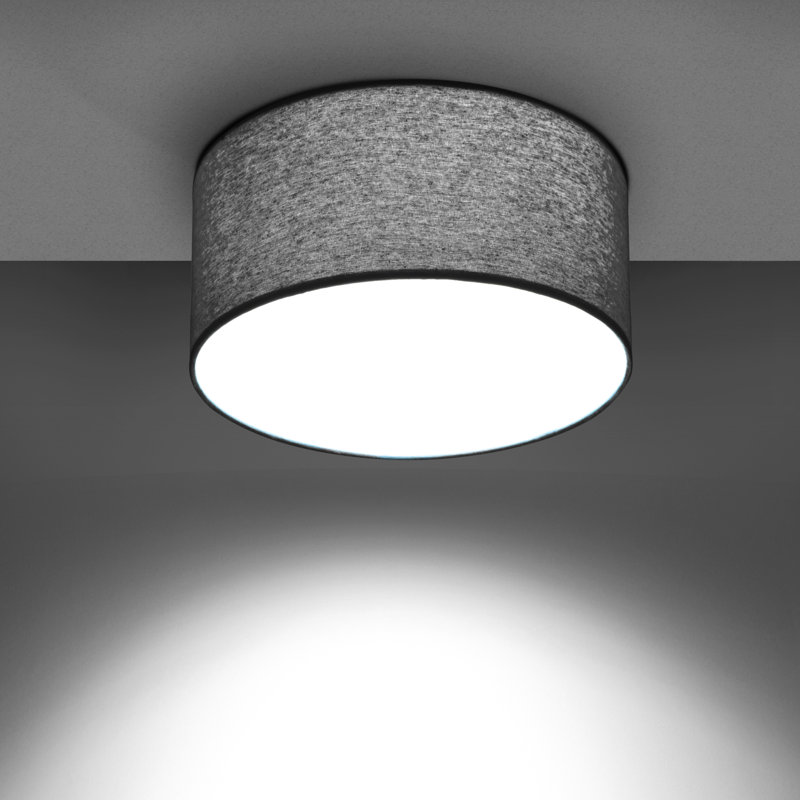 Aulelei Fabric Flush Mount, Grey
