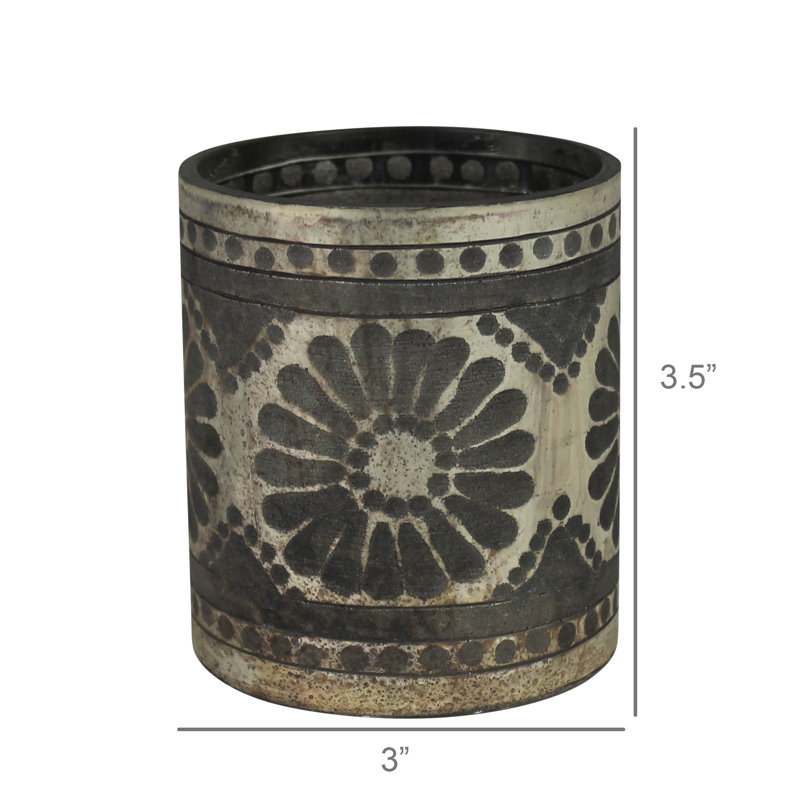 Votive en verre taillé - argenté, Argent
