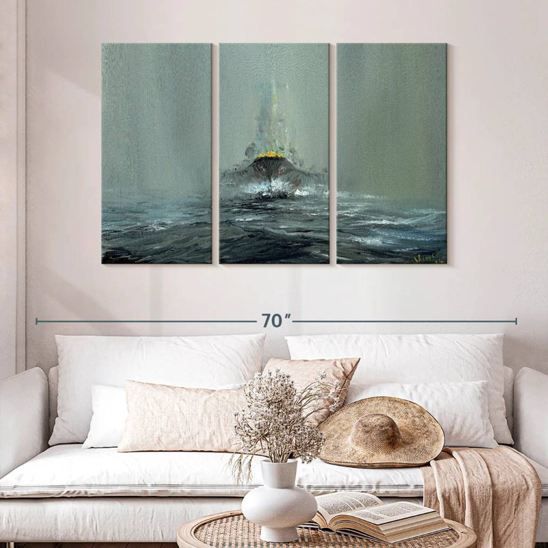Mait Battleship Yamato 1945, 32" H x 50" W