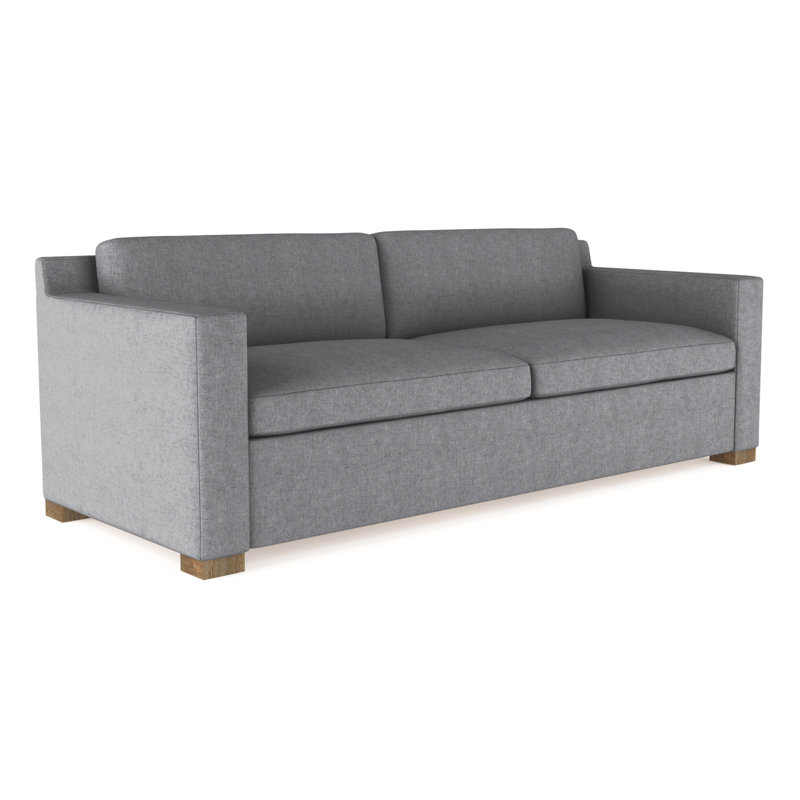 Causeuse Mercer, Peluche velours pierre ponce, H 33,5 po x l 72 po x P 39 po, Patiné