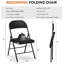 Chaise pliante rembourrée en tissu avec assise rembourrée et dossier ergonomique - Structure en acier robuste, capacité de 330 lb