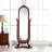 66.93"Special-shaped glass mirror surface, brown mahogany frame dressing mirror