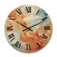 Horloge murale surdimensionnée en bois orange vif et turquoise-25724671
