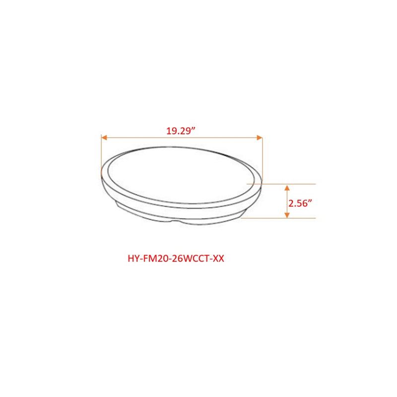 Plafonnier encastré à DEL avec anneau simple / finition noire / 20 po / 26 W / 5 cct (2700K-3000K-3500K-4000K-5000K) sélectionnable