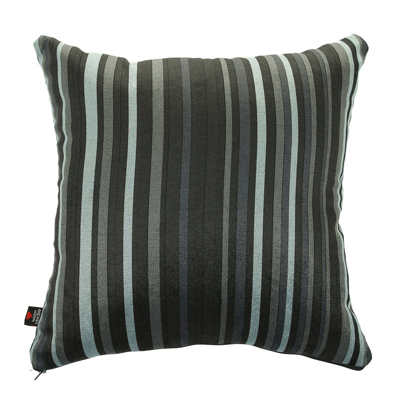 Alonzo Striped Square Throw Cushion, 28 x 28cm, Grey