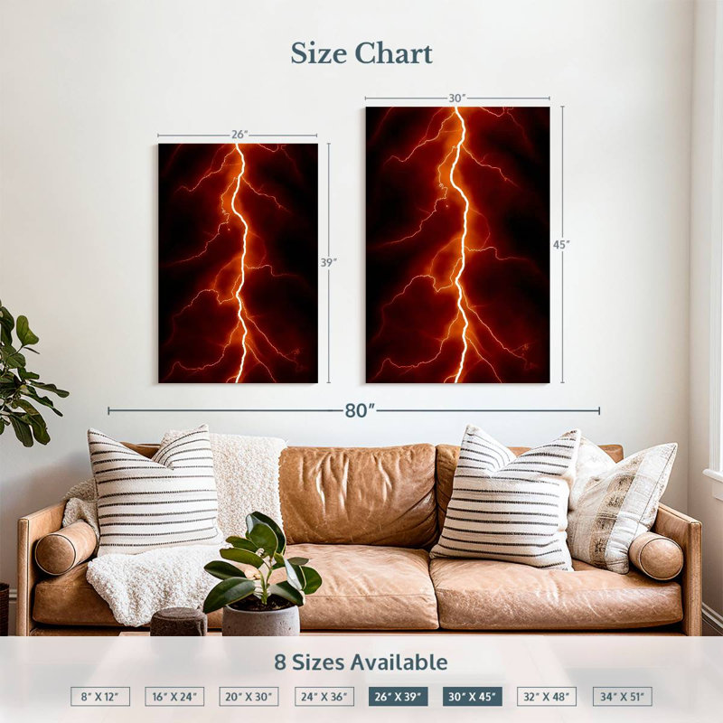 Alvord Red Lightning Strike, 39" H x 26" W