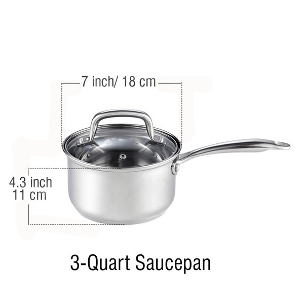 Wolfgang Puck Cookware 1.5 Qt Saucepan 18-10 Stainless Steel NO LID