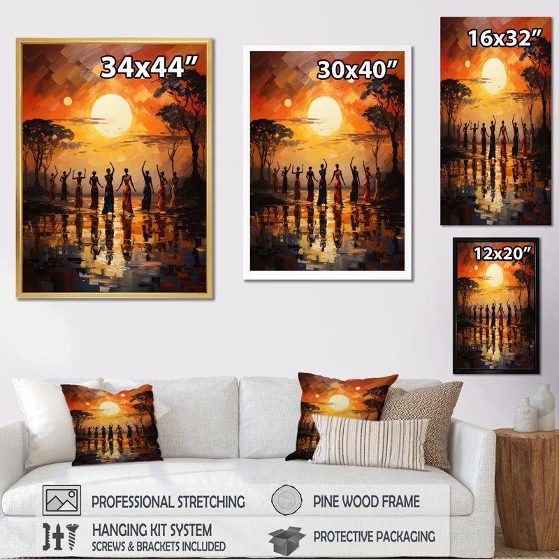 Kloman African Savannah Melody II, H 32 po x l 24 po x P 1 po, Toile tendue