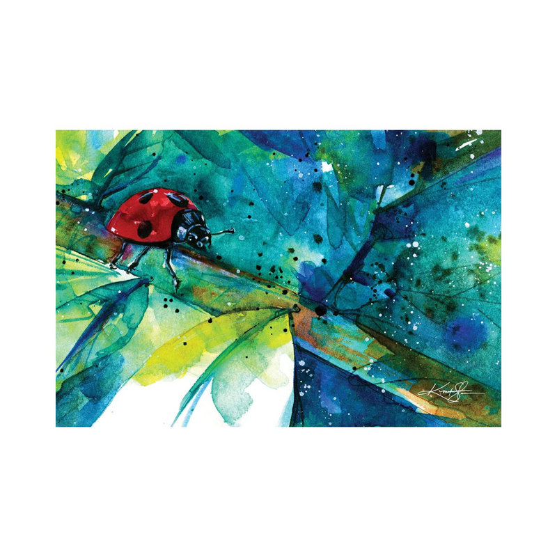 «Ladybug II» par Kathy Morton Stanion, reproduction d'art sur toile tendue, H 8 po x l 12 po x P 0,75 po