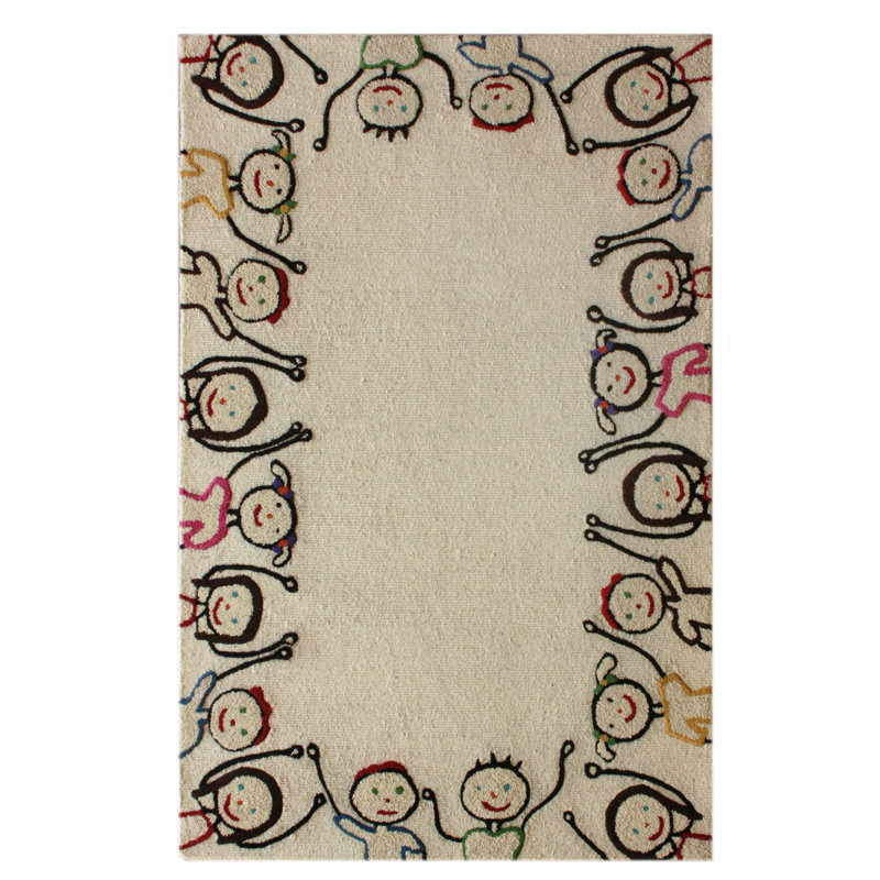 Tapis ivoire pour enfants KinderLOOM, Rectangle 3 pi 6 po x 5 pi 6 po