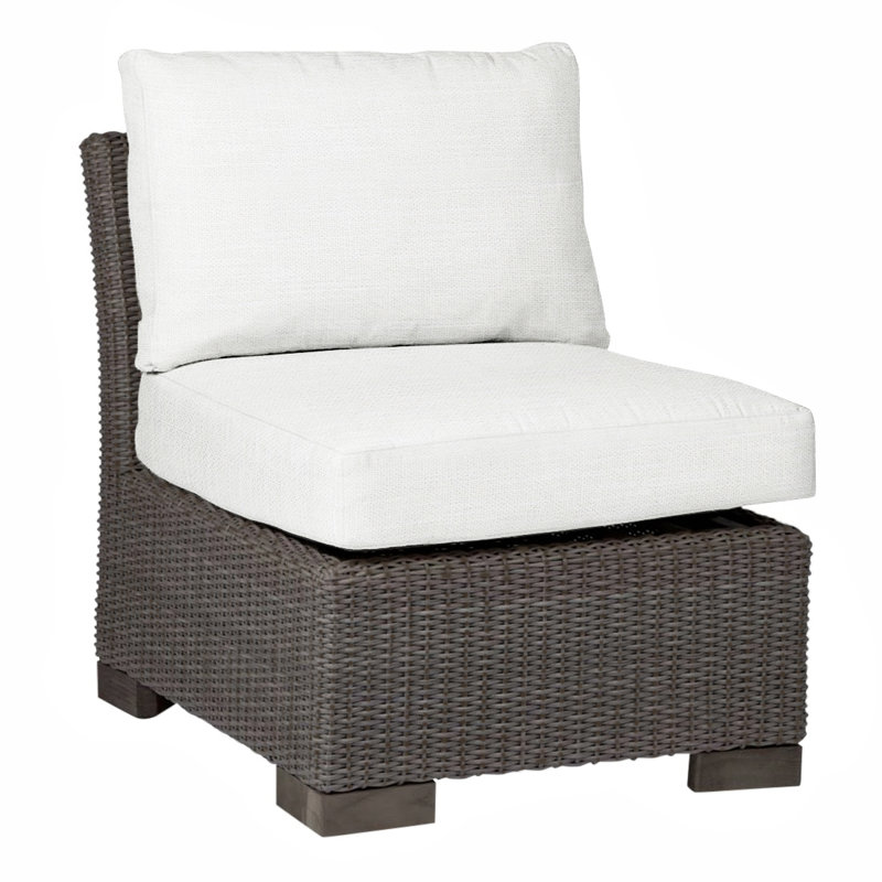 Club Patio Lounge Chair with Cushions, Welt, Rollo Cream, Black Walnut
