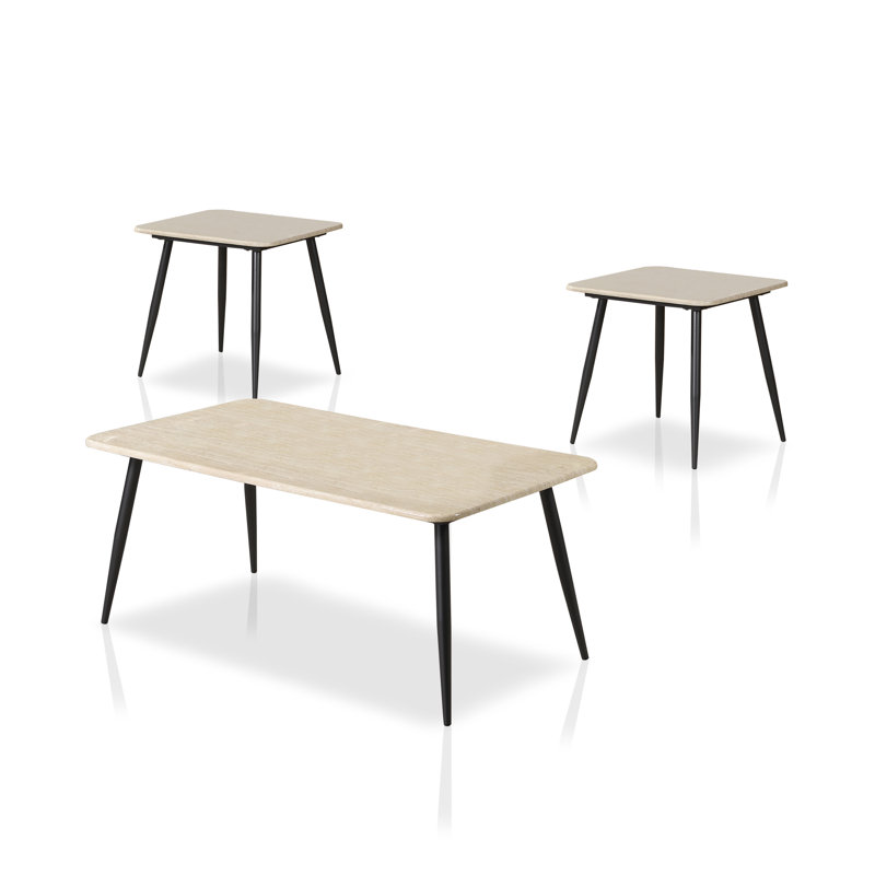 Ensemble de 3 tables basses, Ton naturel