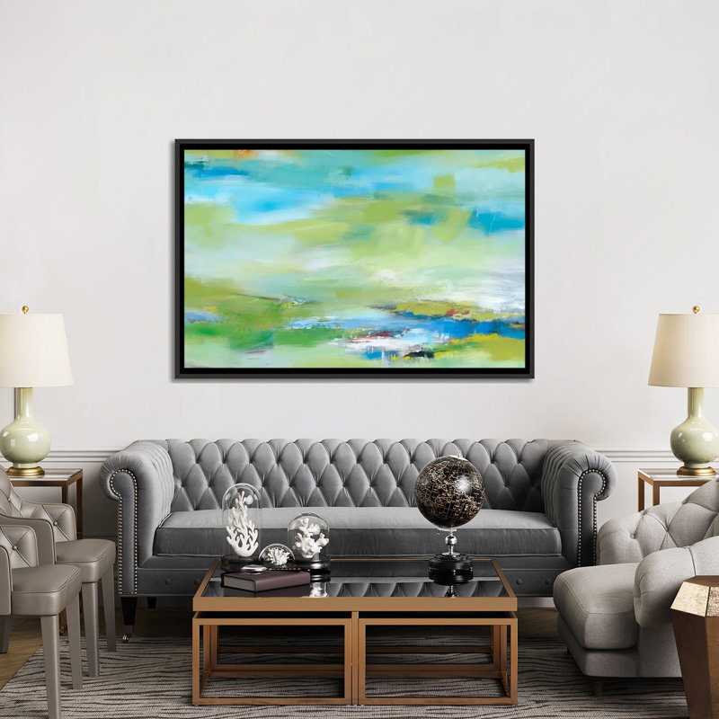 " Grace Period " by Janet Bothne, 18" H x 26" W x 1.5" D, Black Framed Canvas, No Mat