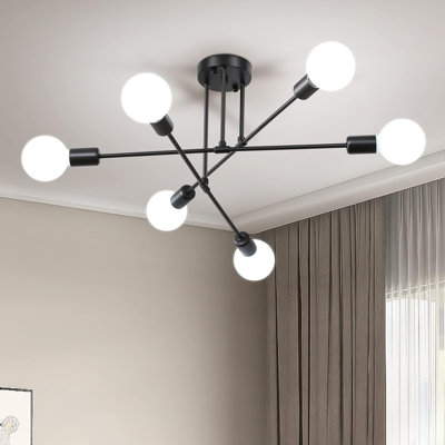 Heingert 6 - Light Sputnik Modern Linear Chandelier