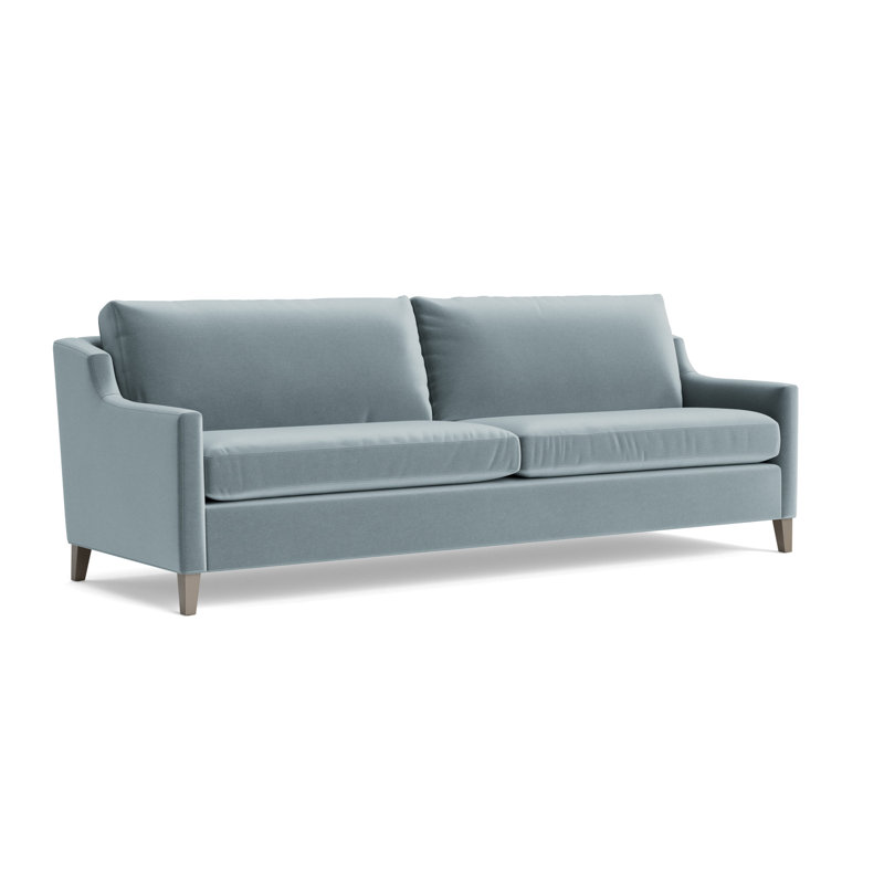 Gigi No Skirt 95 Sofa, Performance Velvet - Harbor, Driftwood