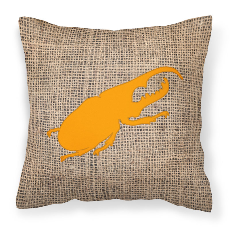 Coussin décoratif intérieur / extérieur Beetle, H 18 po x l 18 po x P 5,5 po, Orange