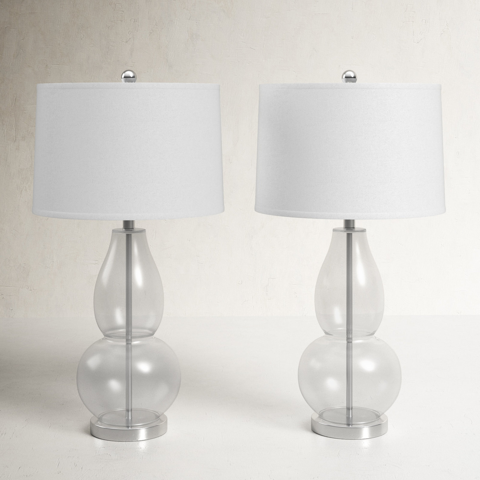 Parkston Table Lamp, Clear/White Shade