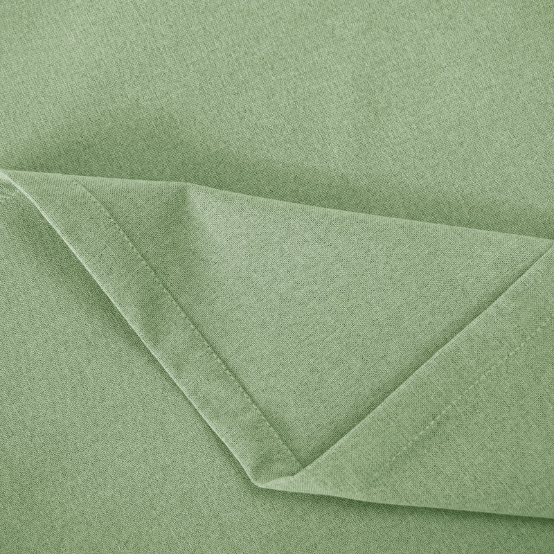 Linen Blend Blackout Curtain Panel Pair, Light Green, 117cm Width x 137cm Drop