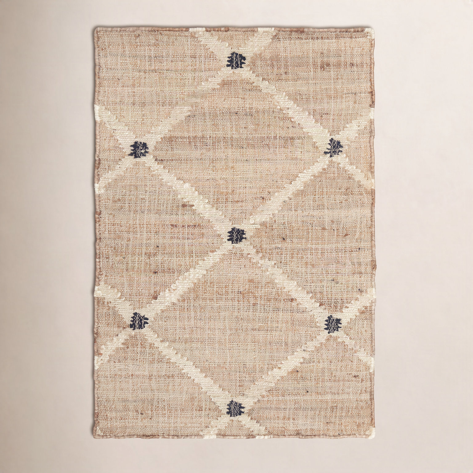 Kali Natural Flatweave Geometric Jute Rug, Rectangle 2' x 3', Natural