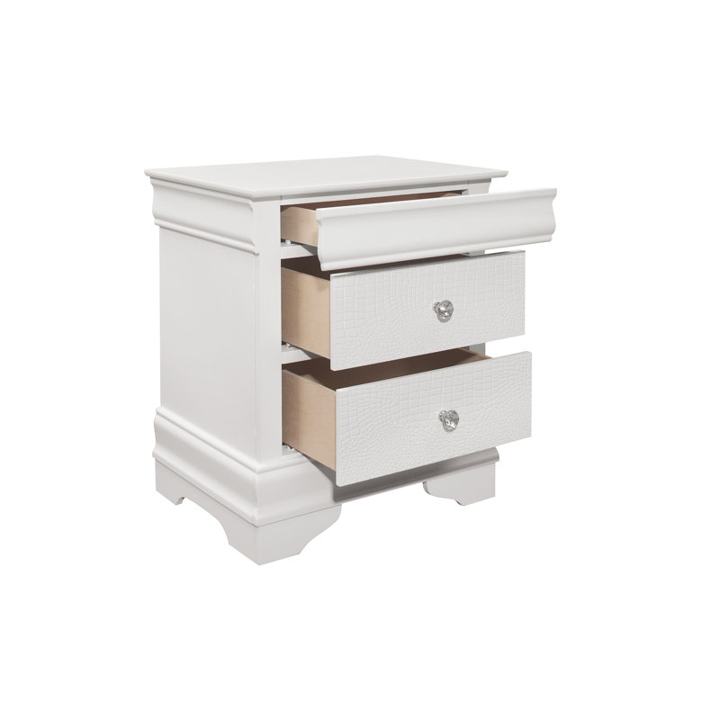 Ensemble de chambre avec lit plateforme 3 pièces Briggitte, Trois articles : lit, deux tables de chevet, Très grand
