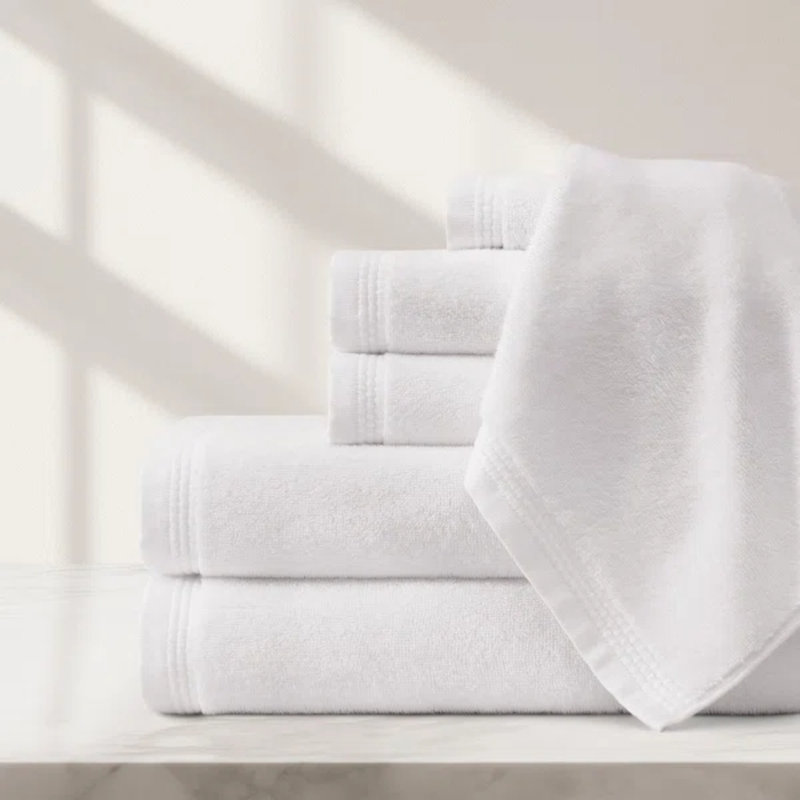 Egyptian Cotton Soft Border Towel Set, White
