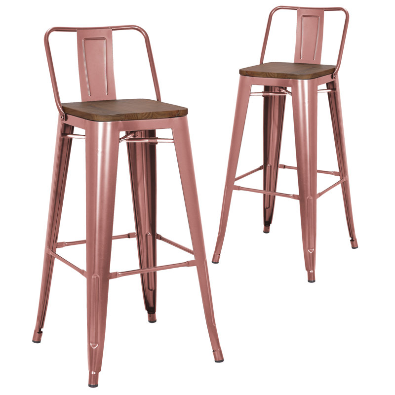 Julianne Counter Stool with Metal Frame, Copper