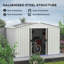 Silver 9 X 6ft Metal Bike & Mobility Scooter Storage Shed, Weatherproof Steel Shed With Foundation Kit, Sloped Roof & Ventilation