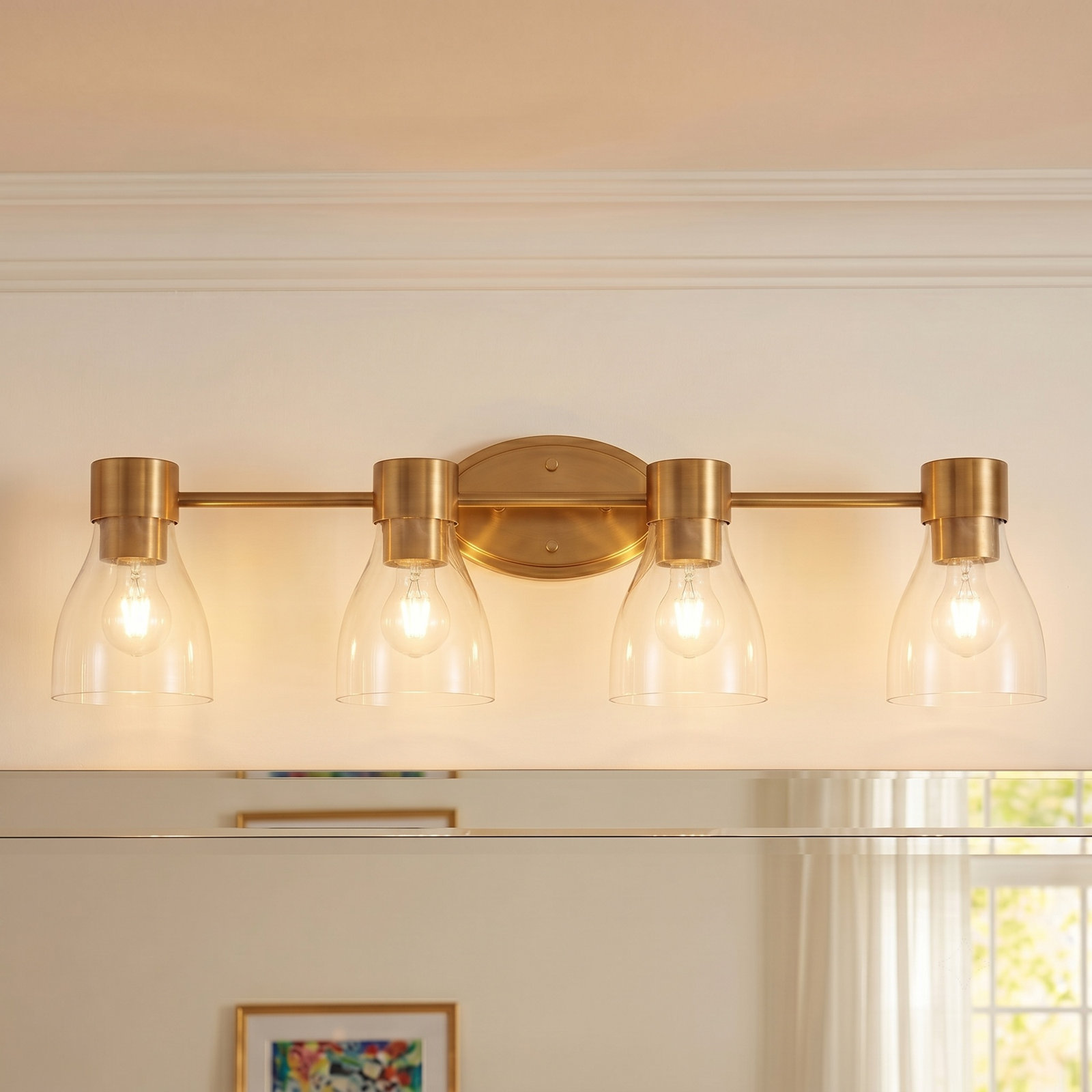 Jessa Dimmable Vanity Light, Brushed Brass, 4