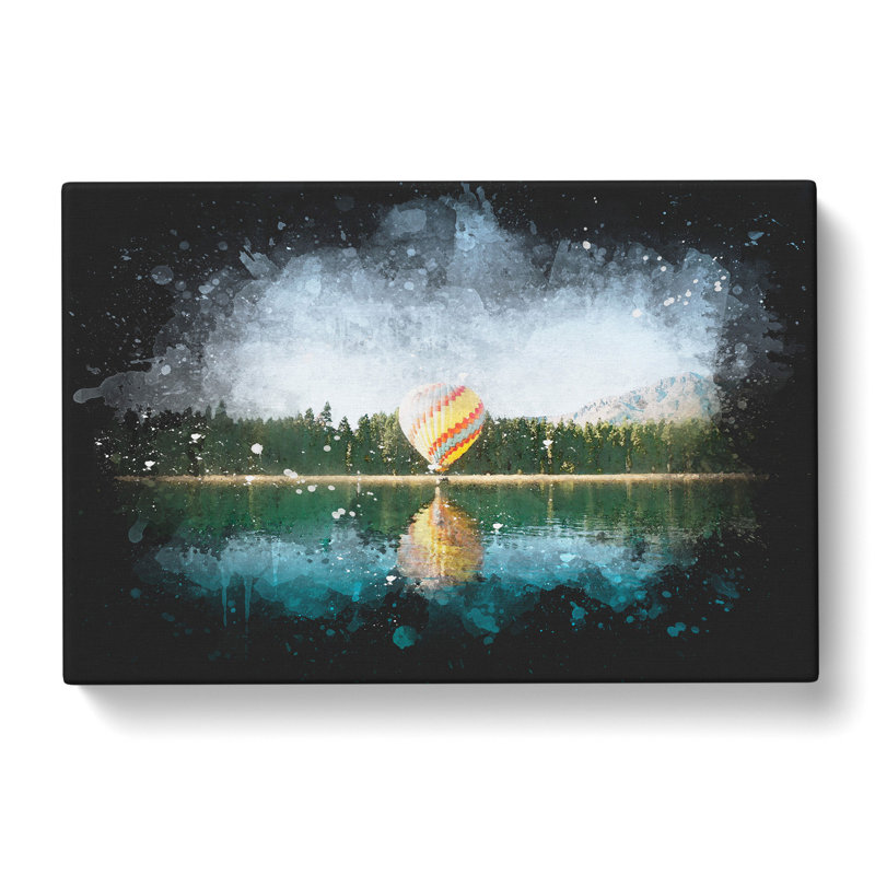 Hot Air Balloon Vol.1 Paint Splash - Wrapped Canvas, 40cm H x 60cm W x 3cm D