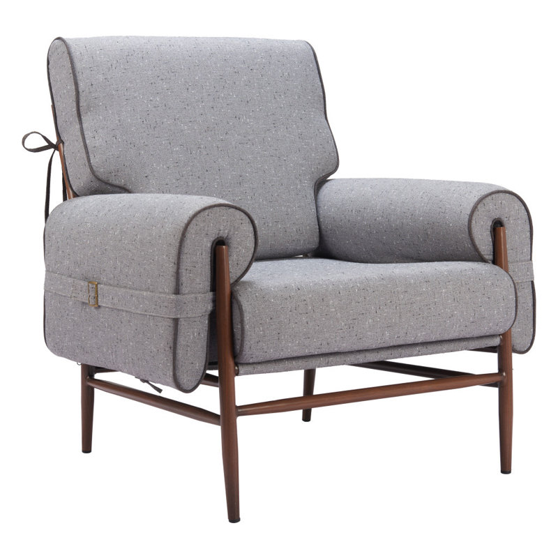 Fauteuil rembourré 34 po gris et brun