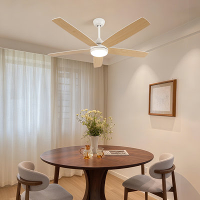 Modern Wooden LED Ceiling Fan Light With Remote