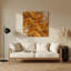 Abstrait fluide, art mural en métal brun 9-1405611859