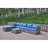 Patio With Cushions - Stylish And Comfortable For Outdoor Gatherings. Powder-Coated Steel Frame Handwoven All-Weather In . Water- Blue Grey. Ideal Backyard, Patio, Deck, Or Porch Make Your Backyard