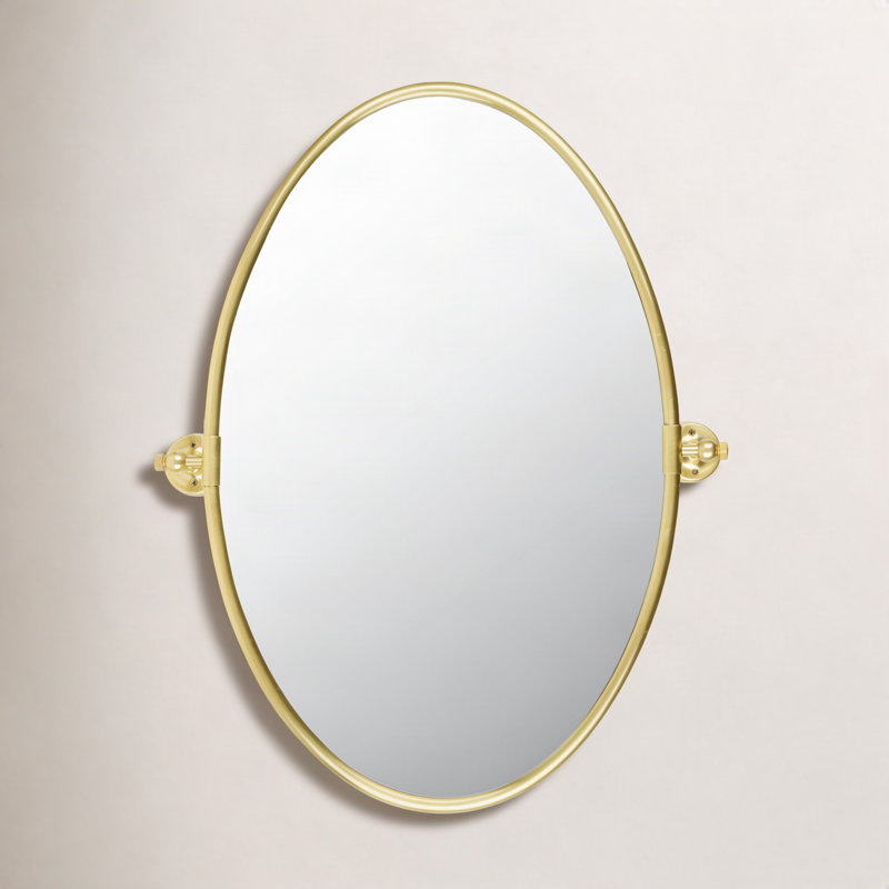 Dara Brass Oval Mirror, Gold