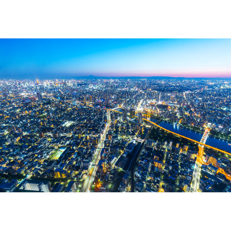 Top View Of Modern City - Wrapped Canvas Print, 30cm H x 46cm W