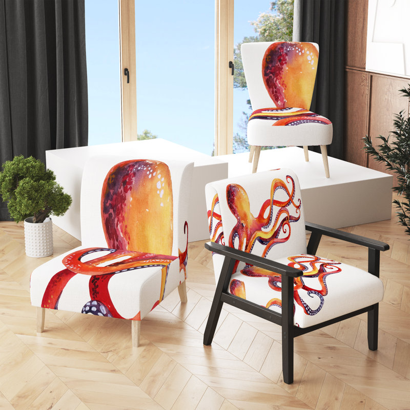 Riffle Coastal Arm Chair - Modern Octopus Arm Chair, Black
