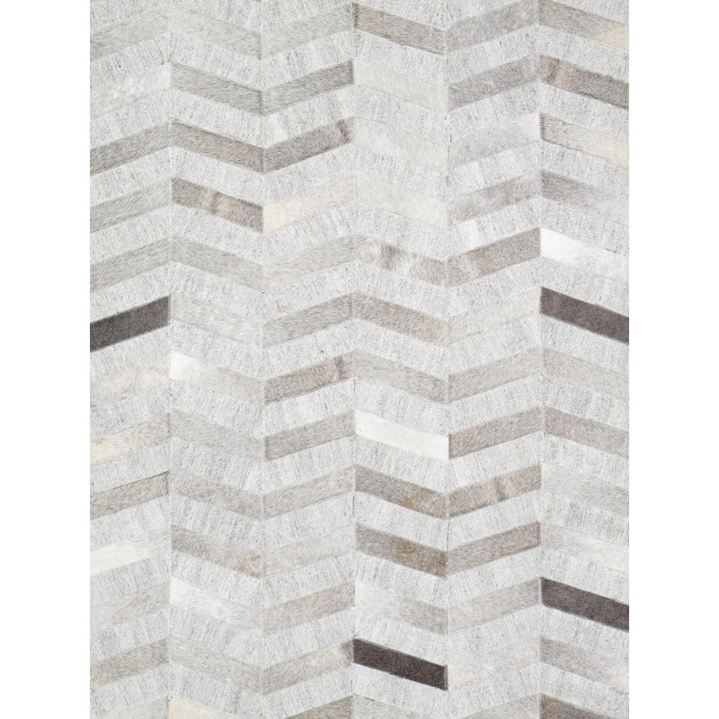 Tapis argenté en cuir de vache cousu à la main Galaxy, Rectangle de 10 pi x 14 pi