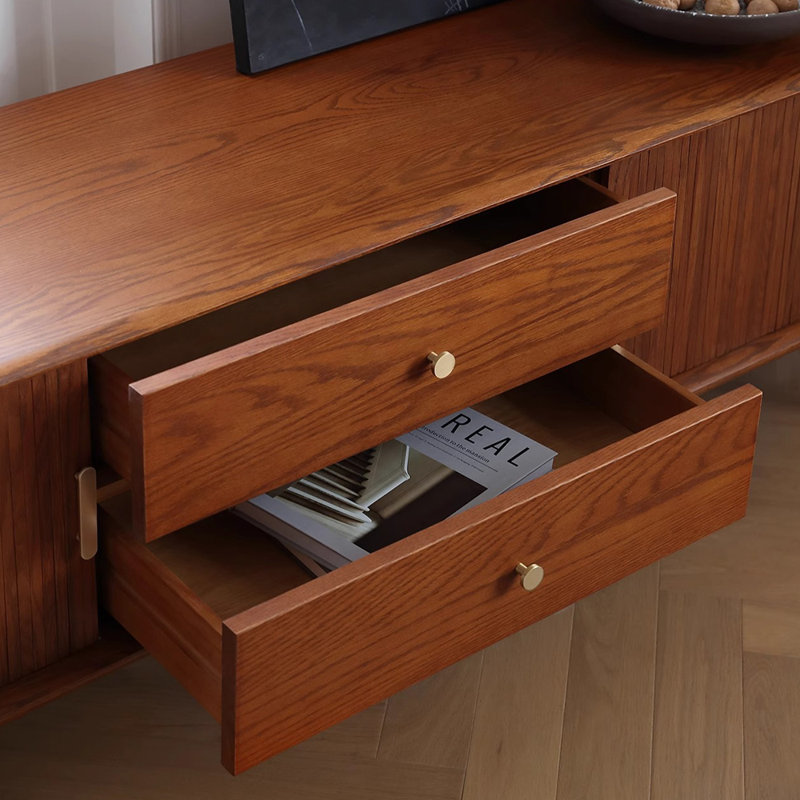 Meuble télé rétro avec rangement simple, H 22,83 po x L 78,74 po x l 17,72 po