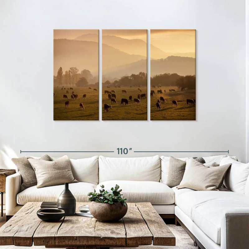 Grazing Cows, 48" H x 74" W