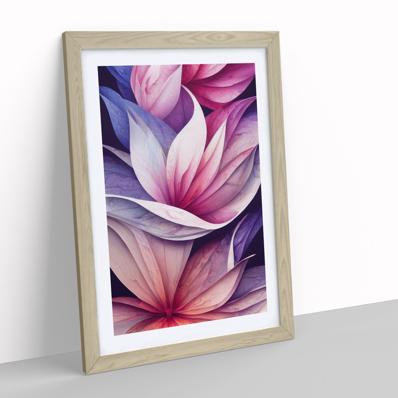 Wondrous Watercolour Flowers No.4 - Framed Print, 64cm H x 46cm W x 2cm D, Oak Framed