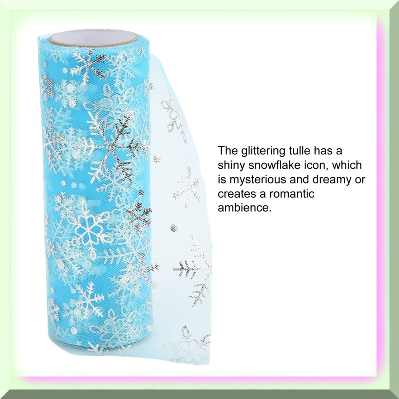 Snowflake Sparkle Tulle Roll 10 Yards