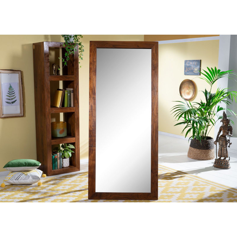 Oxford Wood Floor Mirror, Nougat