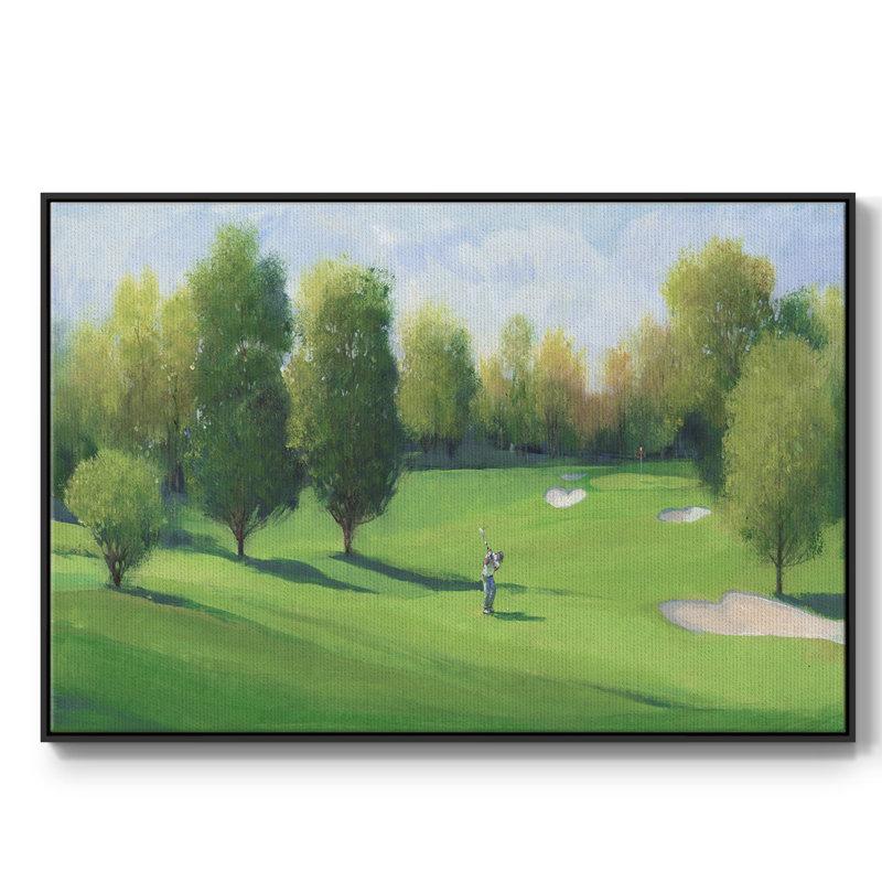Toile tendue encadrée de qualité supérieure Fairway Shot I - prête à être accrochée, Noir, H 25 po x l 37 po x P 2 po
