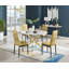 Tierra Modern Chrome Metal & Glass Round Dining Table Set with 4 Quilted Velvet Chairs-88388994-88388995-88389003